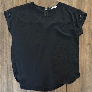 Maurices Black Boxy Cap Sleeve Blouse